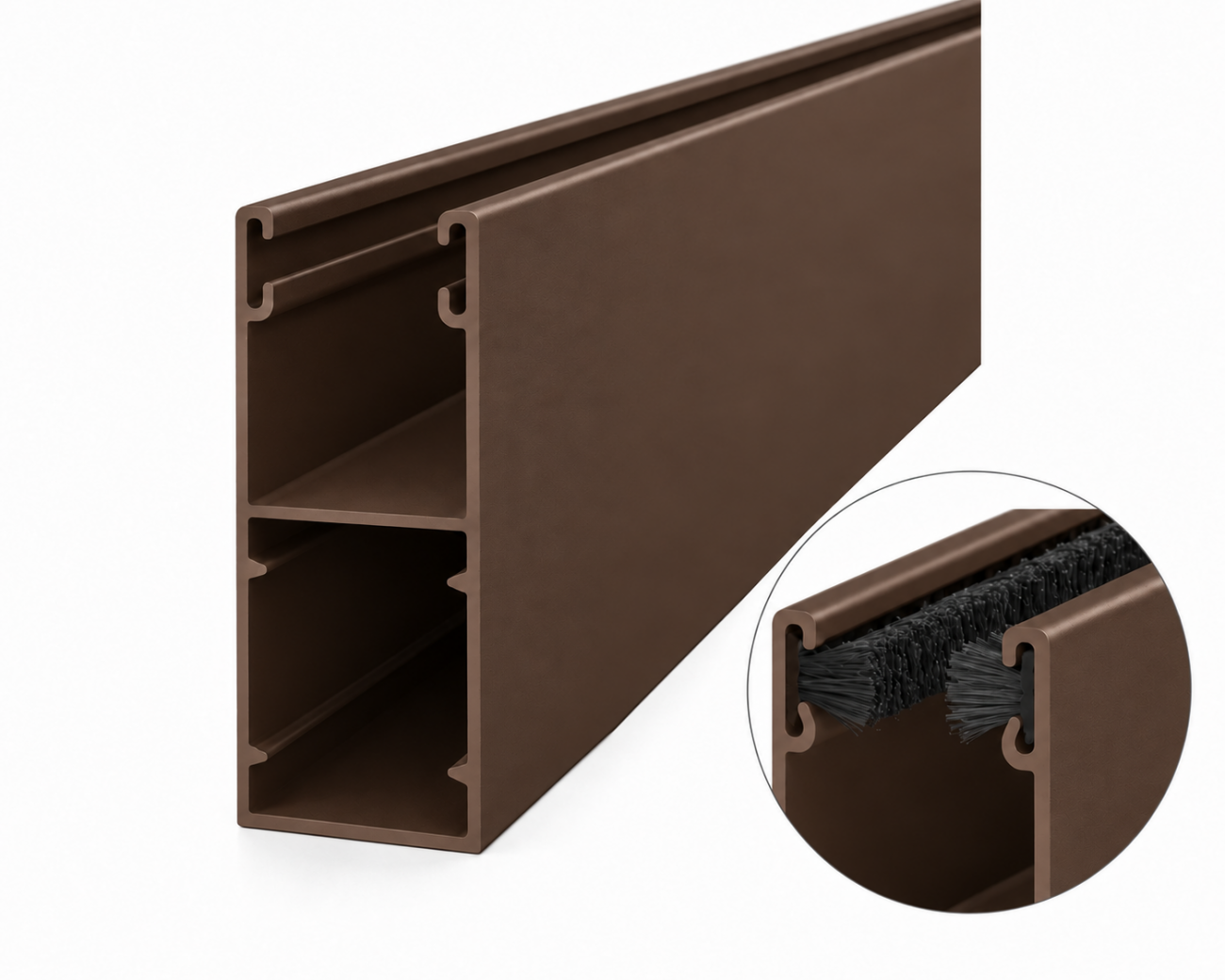 ALUTECH GR53×22BE - алюминиевая направляющая шина для движения и удержания полотна рольставен. Имеет сечение 53×22 мм и установленную вставку-щётку ISE01, которая помогает уменьшить шум при движении полотна и попадание пыли в направляющую. Применяется при изготовлении и ремонте совместимых роллетных систем ALUTECH.