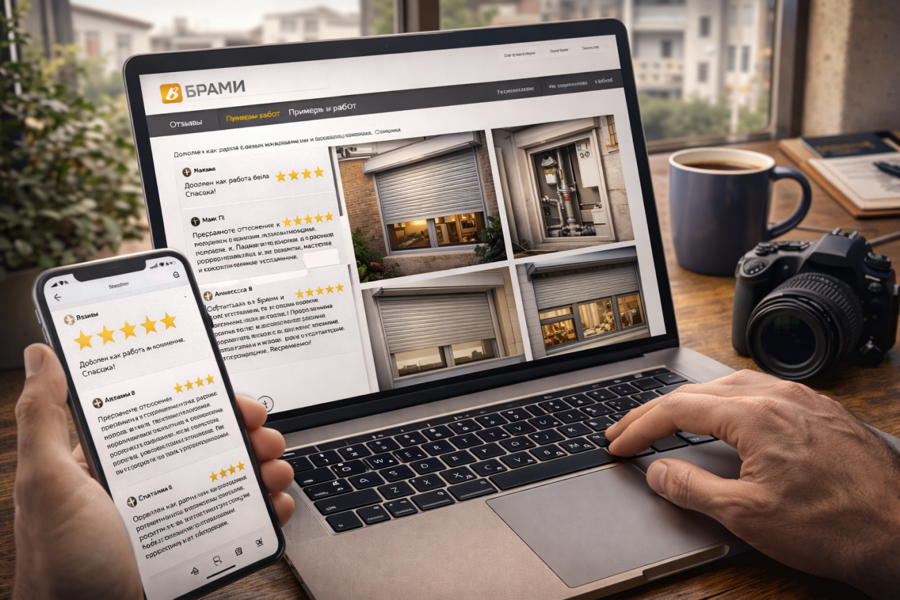 Откройте раздел «Отзывы» на bramy.ru и параллельно посмотрите фото выполненных объектов по рольставням. В связке эти два источника дают честную картину: как команда работает с клиентом и как выглядят решения на реальных проемах. Отзывы и реальные работы - смотрите вместе