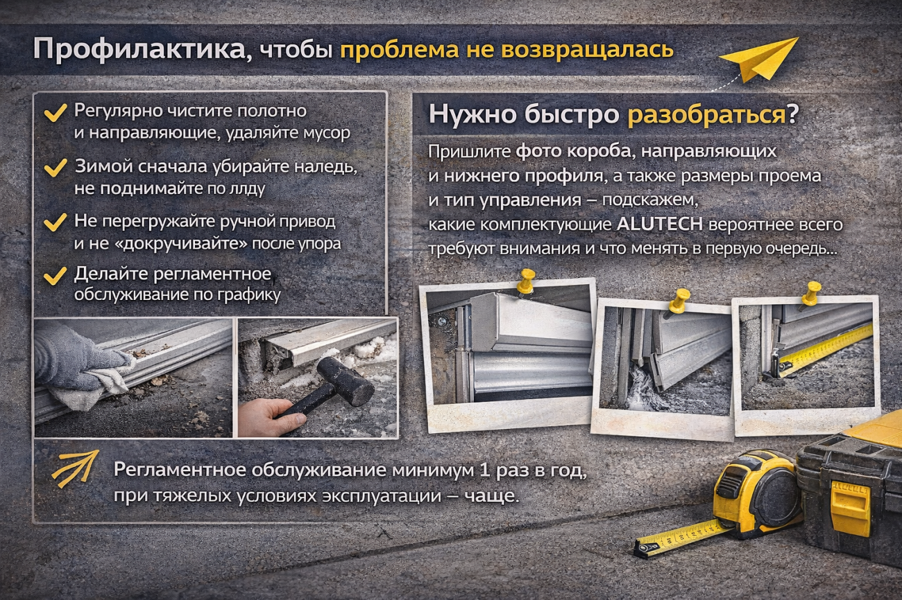 Профилактика роллет Профилактика, чтобы проблема не возвращалась