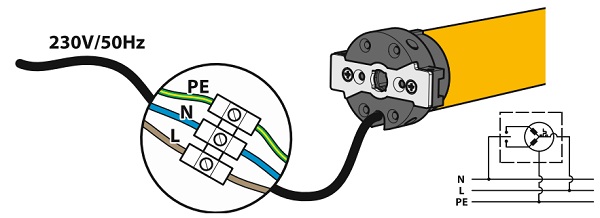 Привод ALUTECH AM0/06-28R для рольставни схема Привод ALUTECH AM0/06-28R для рольставни схема