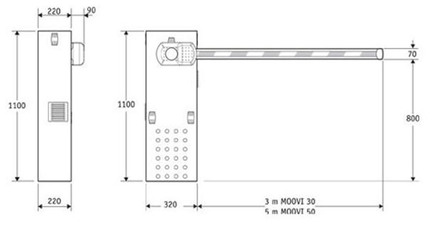 BFT MOOVI 30S Габаритные размеры BFT MOOVI 30S Габаритные размеры