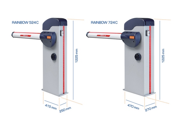 RAINBOW 724-7 KIT комплект электромеханического шлагбаума с длиной стрелы 7 метров габариты RAINBOW 724-7 KIT комплект электромеханического шлагбаума с длиной стрелы 7 метров габариты