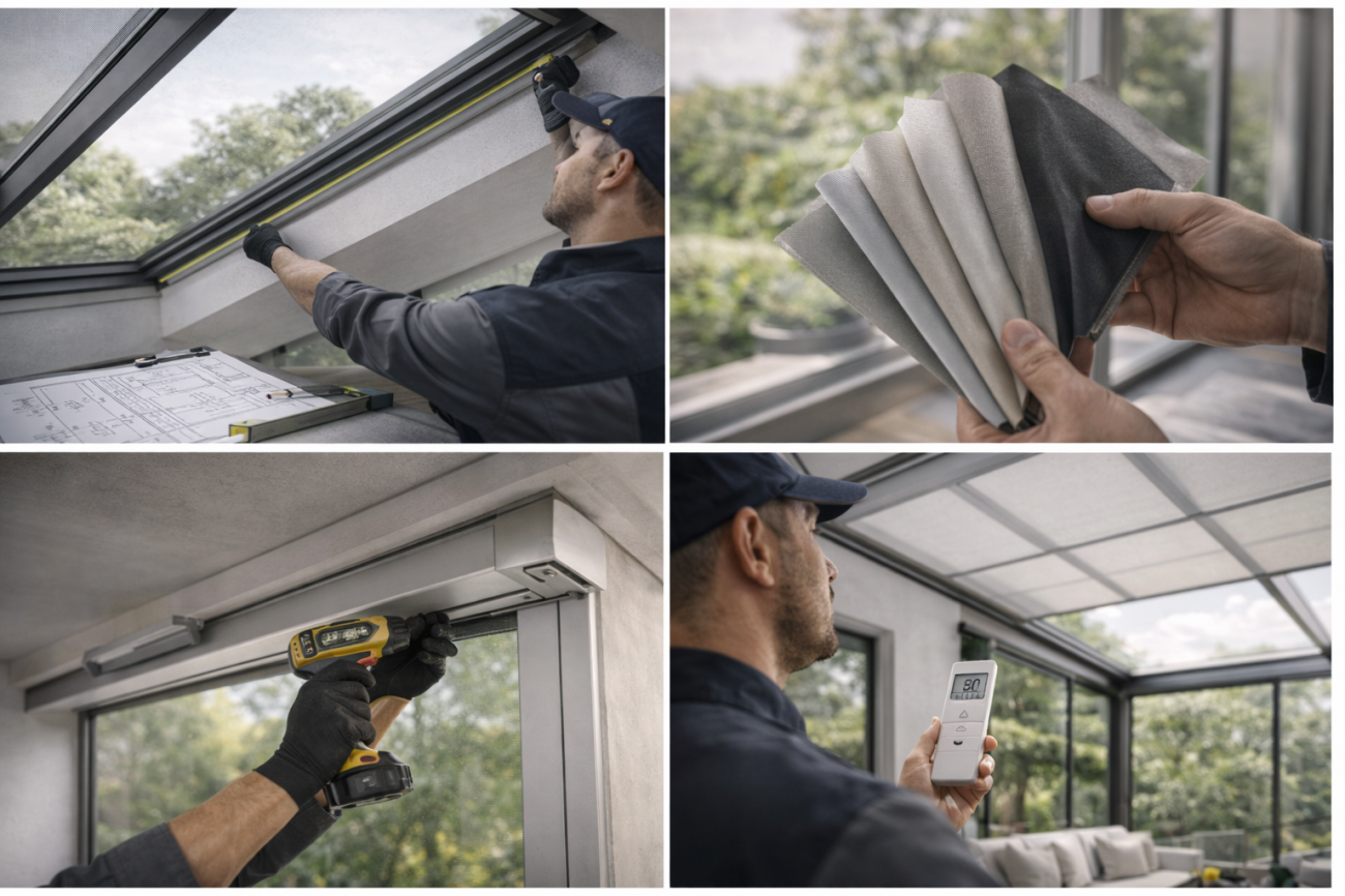 Подбор ZIP ROOF под объект - от замера до точной настройки Замер геометрии, выбор ткани по светопропусканию, согласование управления, производство под размер, монтаж и финальная настройка плавности хода.