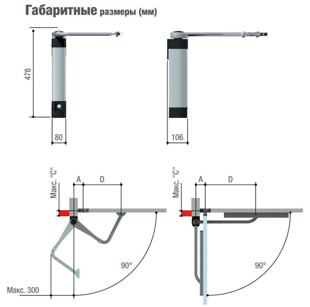 Габаритные размеры Stylo Габаритные размеры Stylo