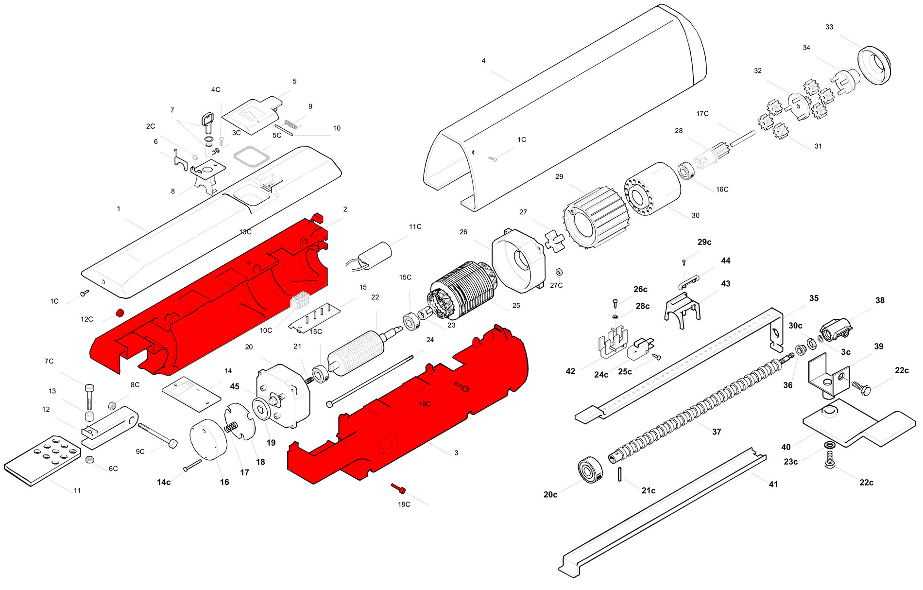 Запчасти Схема привода A3000 / A3006 / A5000 / A5006 V1
