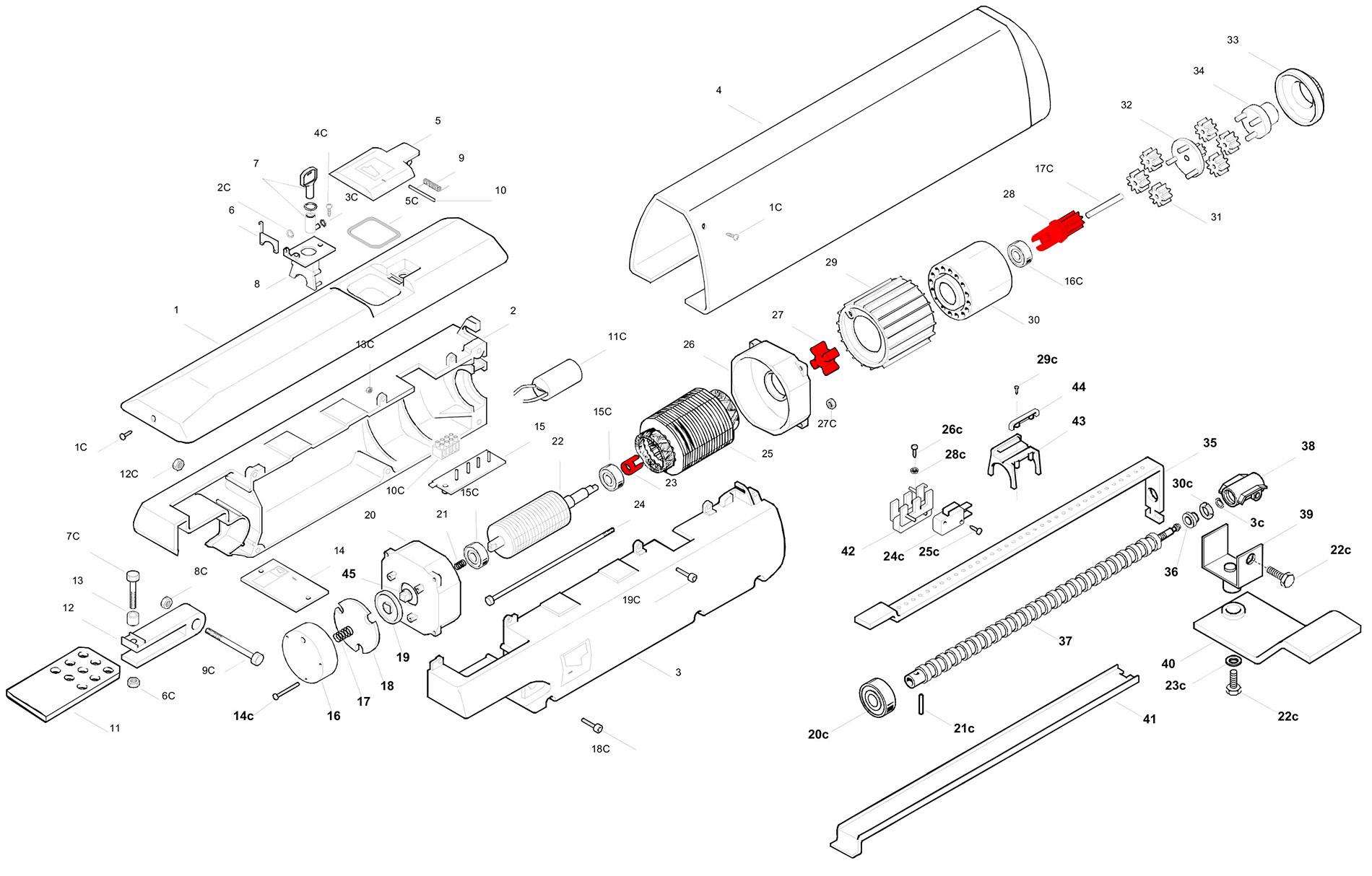 Запчасти Крестовина CAME 119RID121 схема