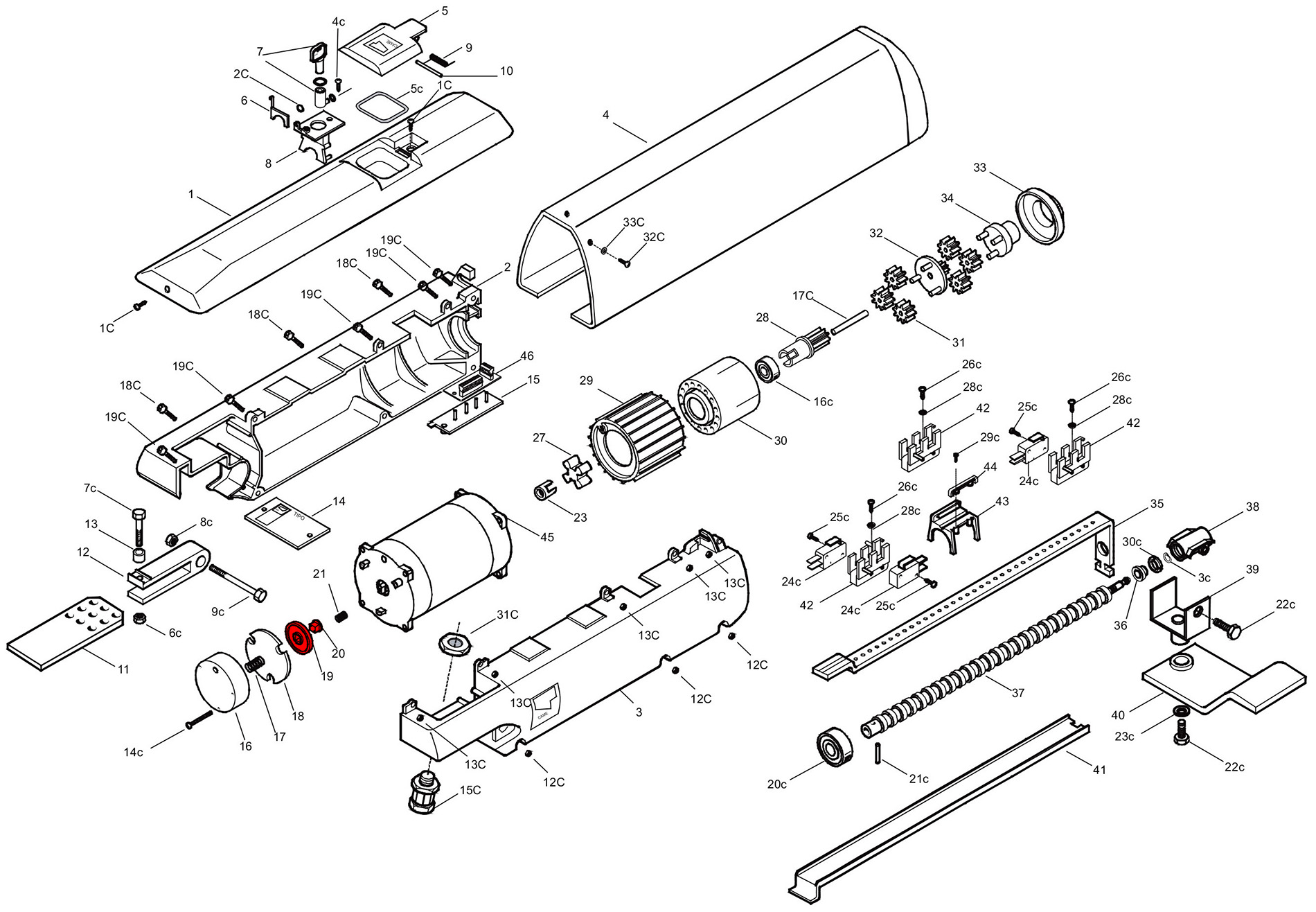 Запчасти для привода Схема привода A3024N / A5024N