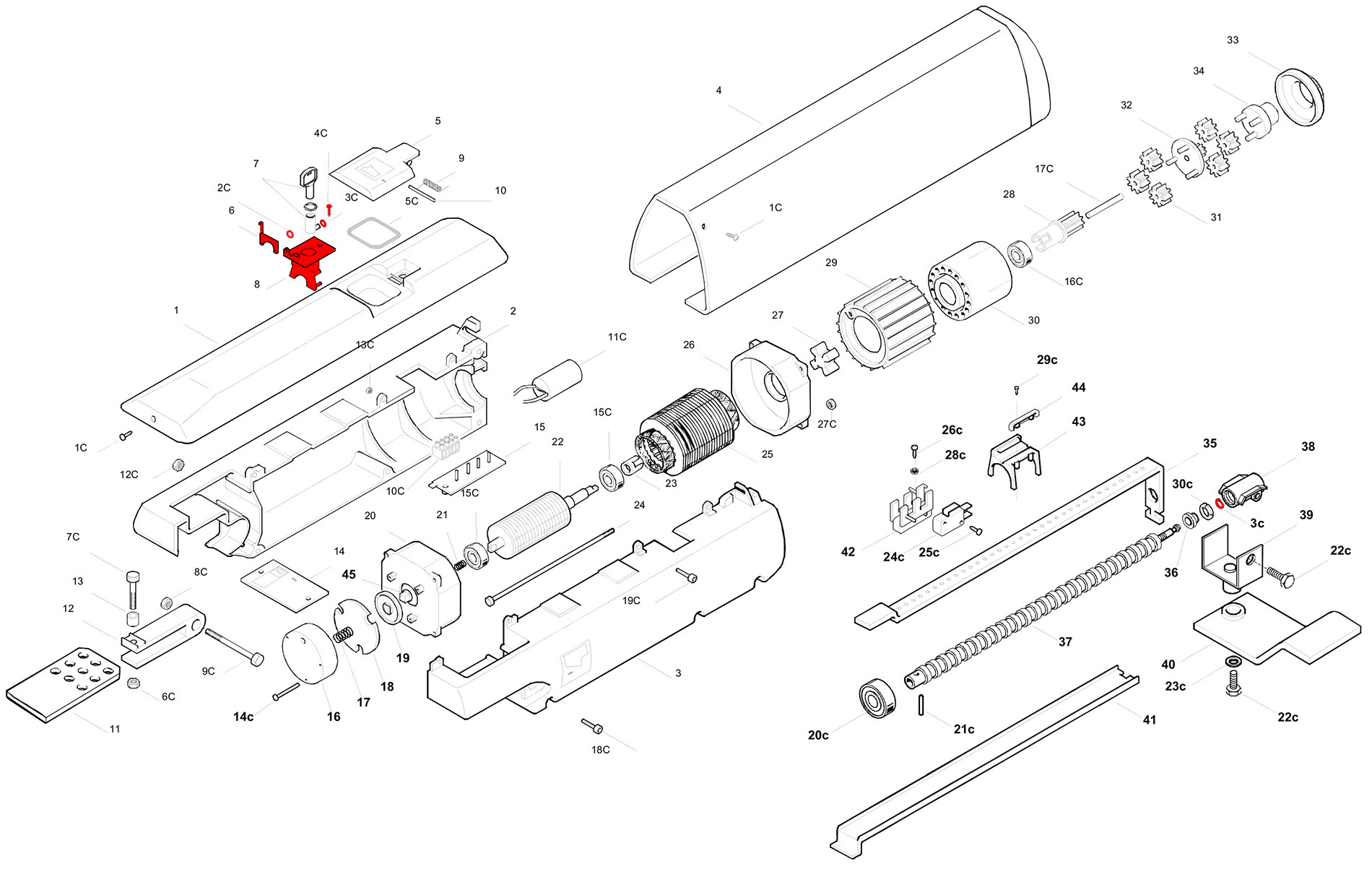Запчасти Схема привода A3000 / A3006 / A5000 / A5006 V1