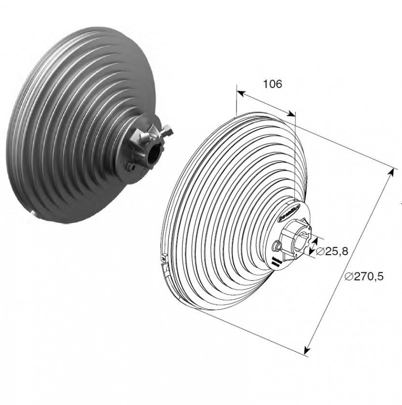 Габаритные размеры 11010 (OMI 18 VL) барабан Габаритные размеры 11010 (OMI 18 VL) барабан